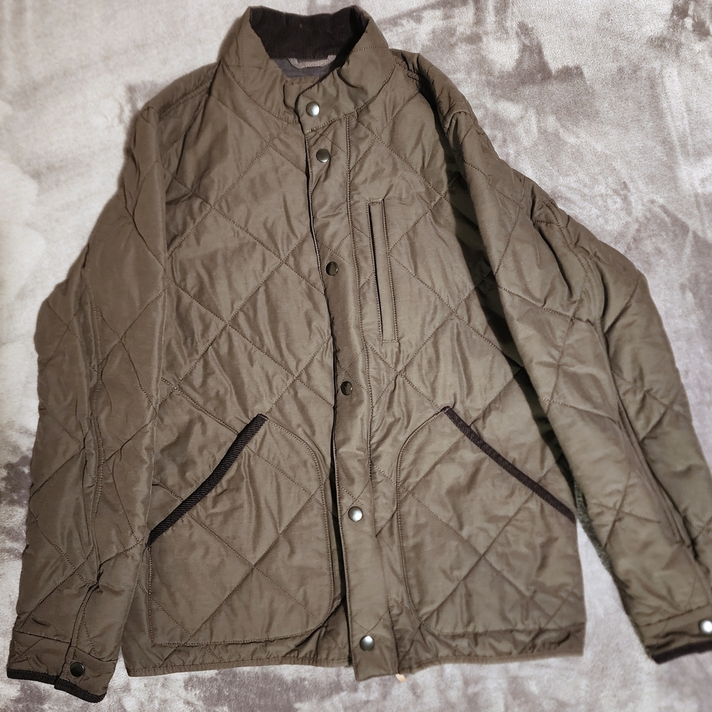 Men's Quilted J Crew Jacket - Olive